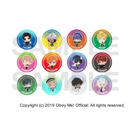 CharaDri!! 2022 Chibi Clear Acrylic Badges (12) - The Obey Me Wiki